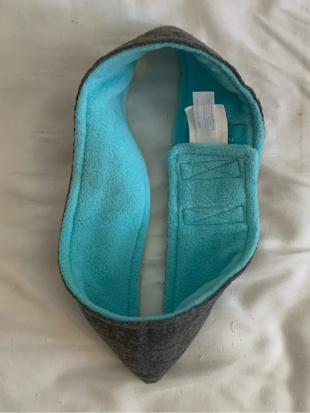 ZeroXposur Gray/Blue Fleece Lined Adjustable Running Headband